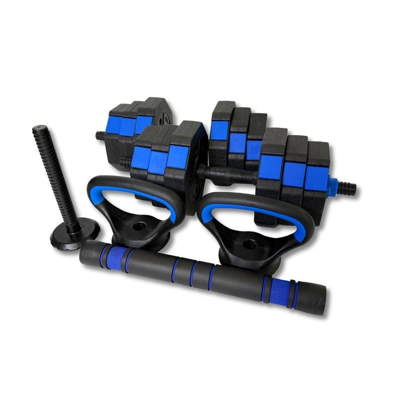 DEXO Versatile 6-in-1 Adjustable Dumbbells Set 30kg – Multi-Functional Home & Gym Workout with Non-Rolling Octagonal Design, Transform into Barbell, Kettlebell & Push-Up Bench - Image 2